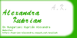 alexandra kuprian business card